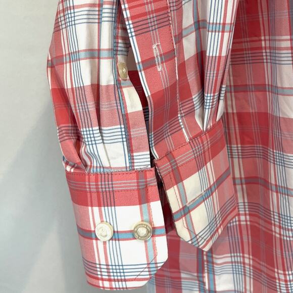 SOUTHERN TIDE Ormond Plaid Intercoastal Performance Sport Shirt Pink Size XL - Picture 6 of 9